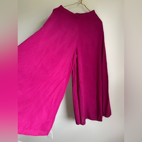 Aakaa Wide-leg rayon boho hippie pants Sz S - Picture 3 of 8